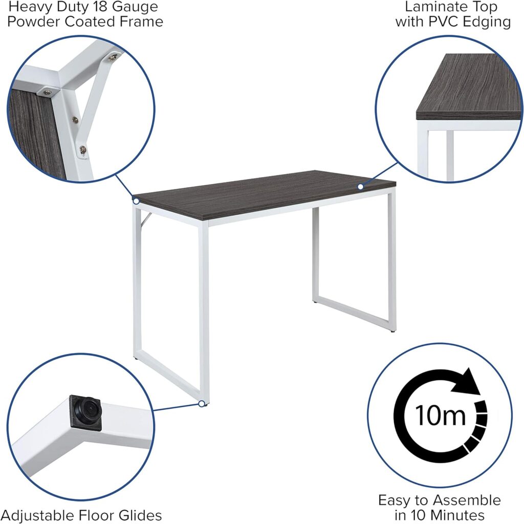 Flash Furniture Clifton Black Computer Desk, 28 Inch