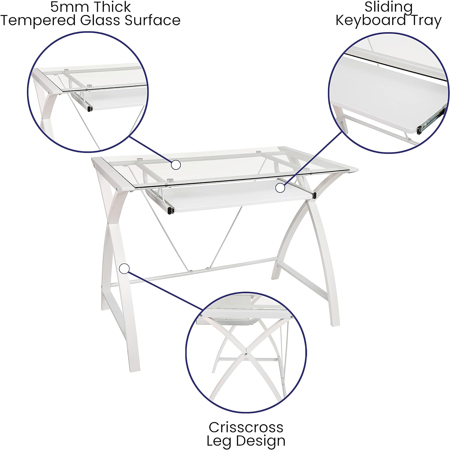 Flash Furniture Jude Tempered Glass Computer Desk Review